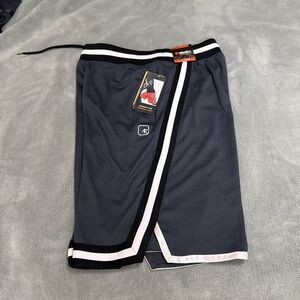 And1 Charcoal Gray Athletic Mesh Shorts with Black and White Trim